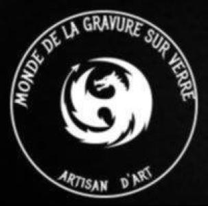 Logo de teddy vaslin monde de la gravure sur verre